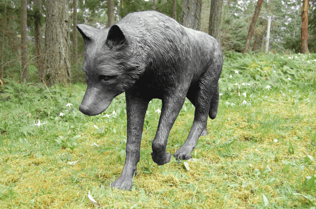 Stalking Wolf-sculpture