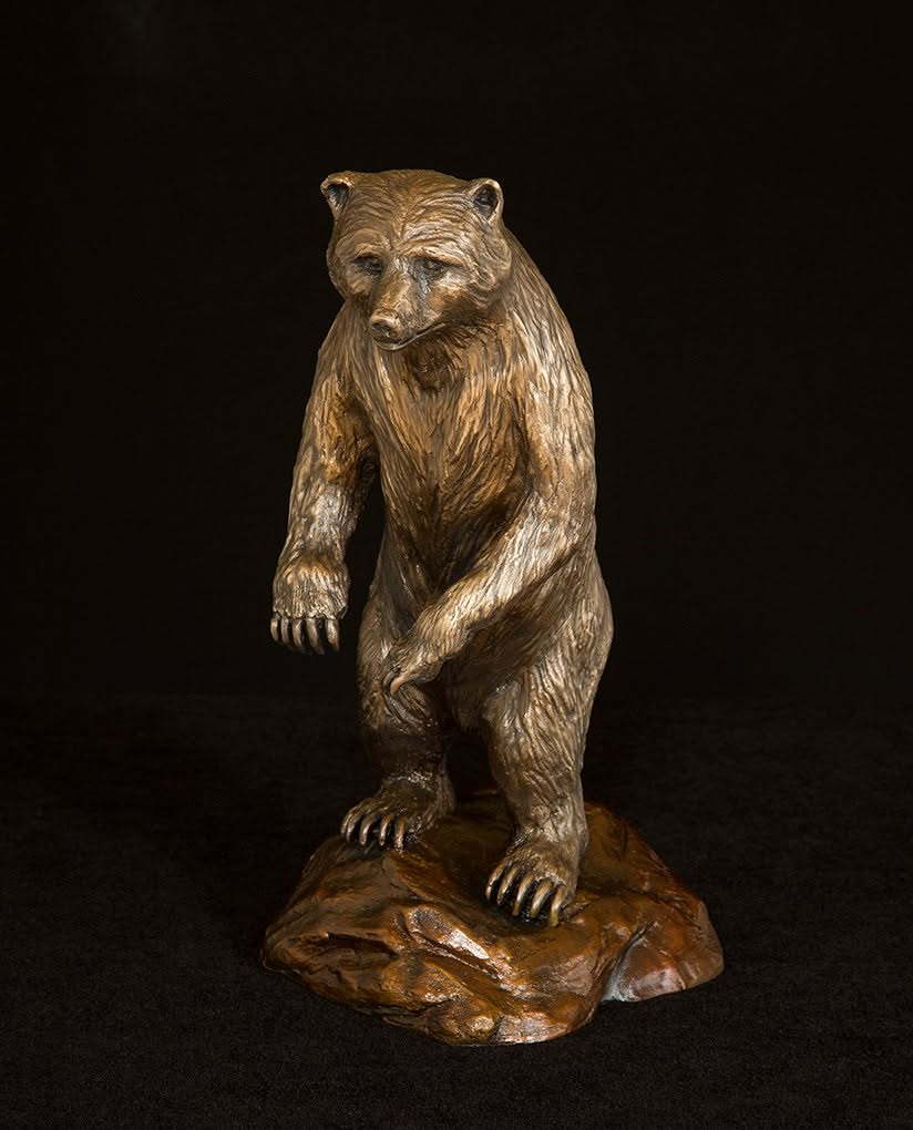 Standing Grizzly in Bronze-sculpture