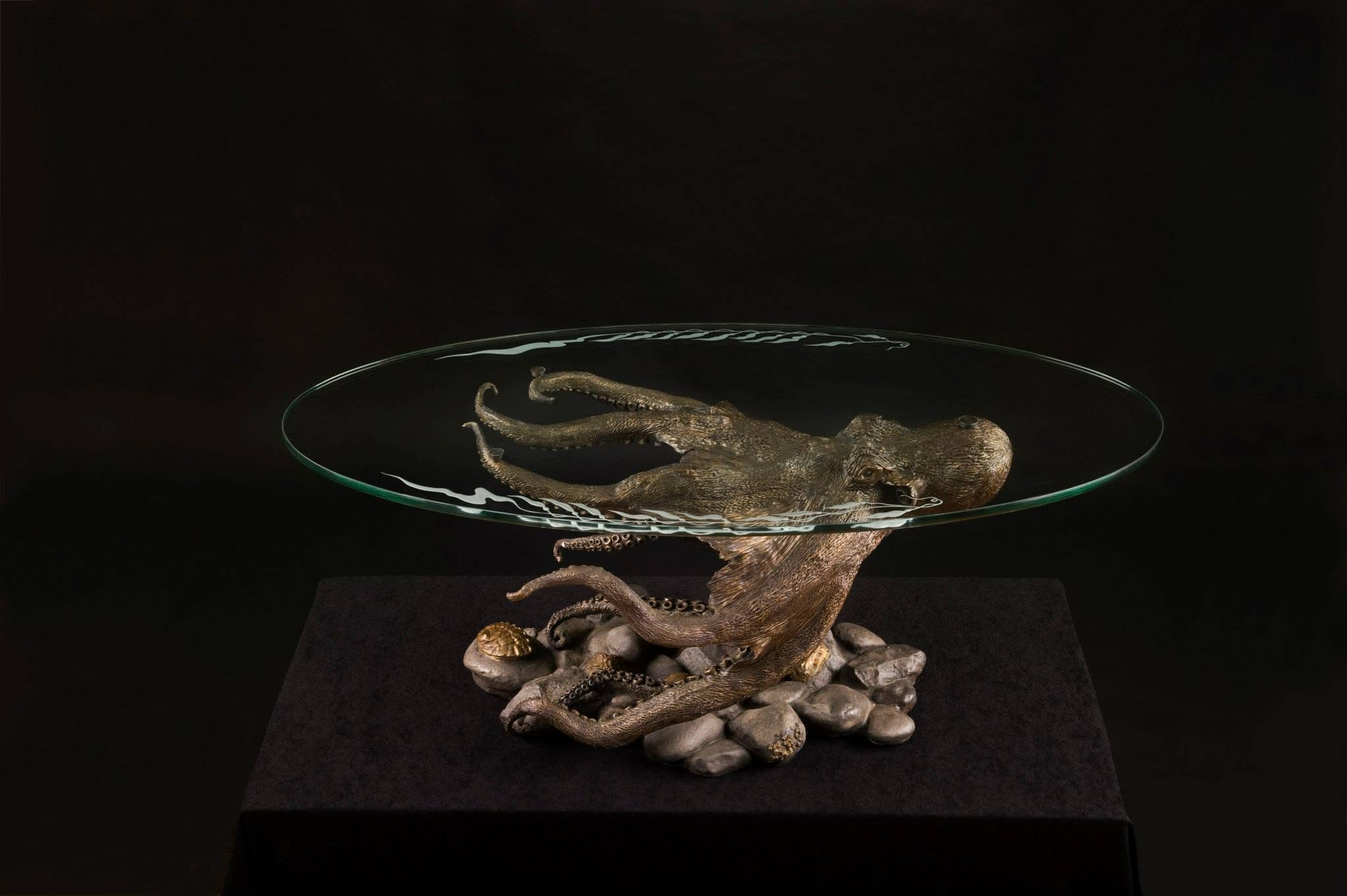 Swimming Octopus Table-sculpture